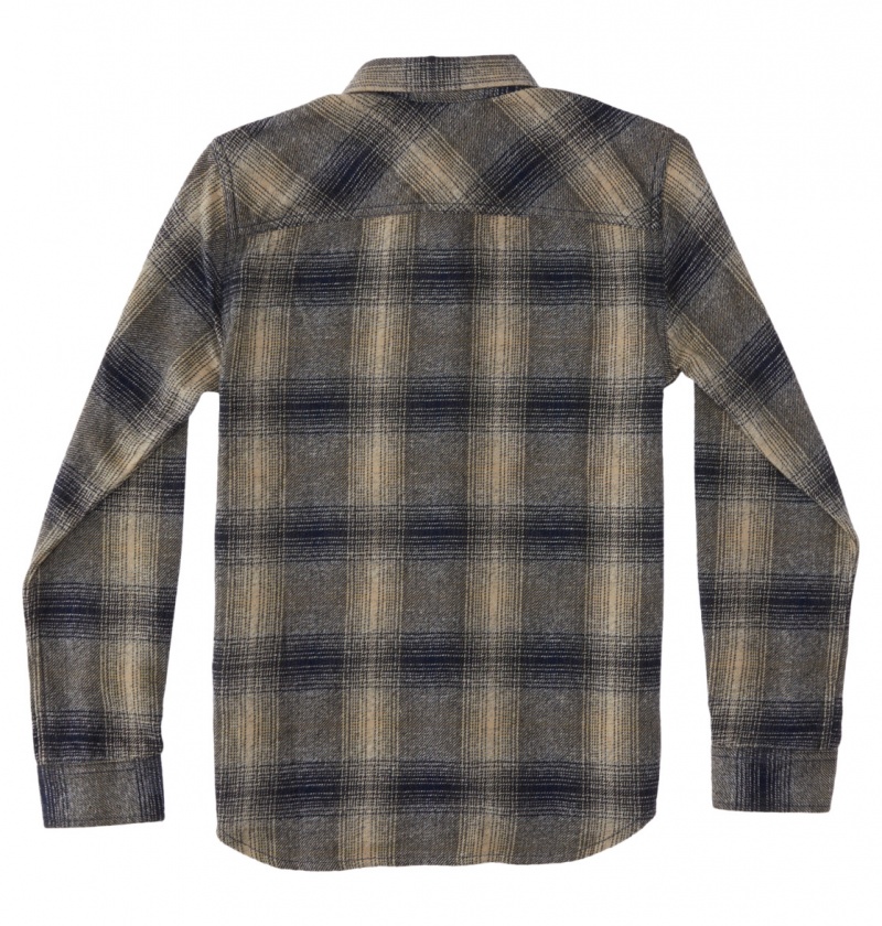 Dress Blue / Plaza Toupe Plaid DC Shoes Marshal Flannel - Long Sleeve Shirt 10-16 | ORD-526107