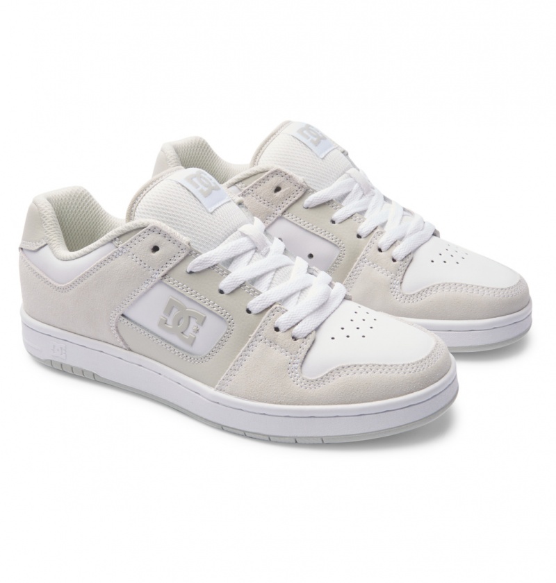 Grey / White DC Shoes Manteca - Leather Shoes | XAI-201459