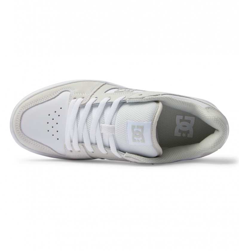 Grey / White DC Shoes Manteca - Leather Shoes | XAI-201459