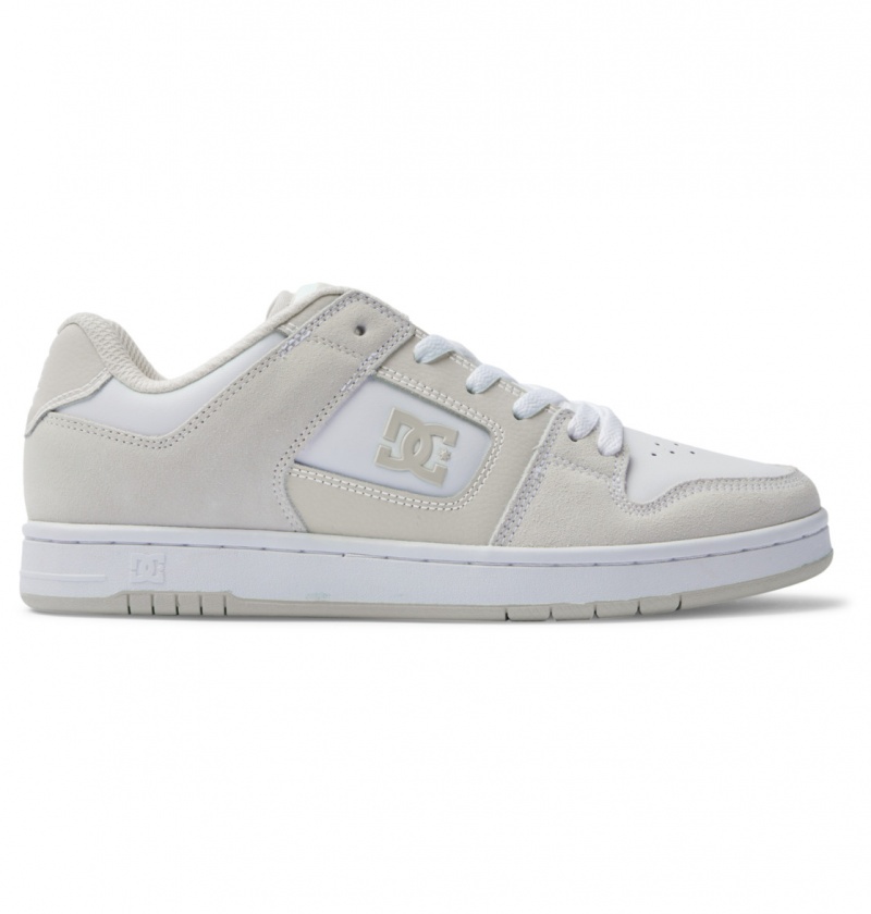 Grey / White DC Shoes Manteca - Leather Shoes | XAI-201459