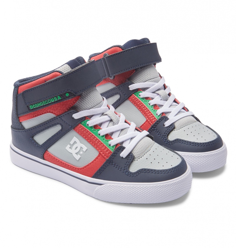 Heather Grey / Navy DC Shoes Pure High-Top EV - High-Top Leather Shoes | ZQA-879201