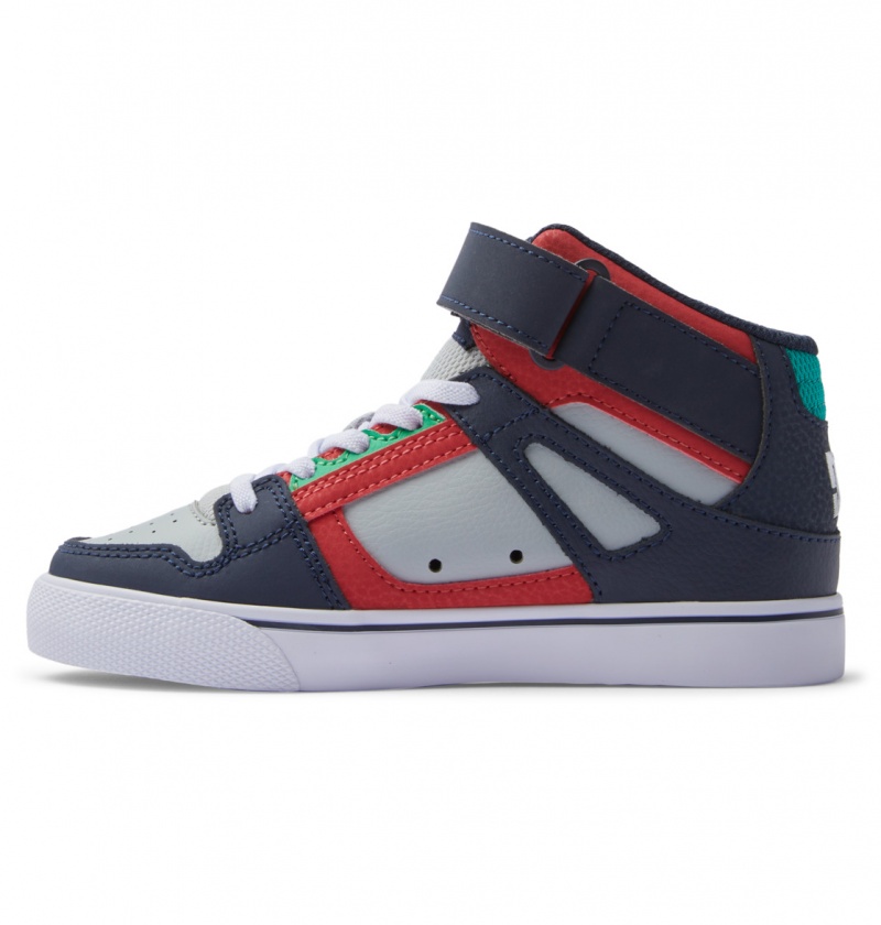 Heather Grey / Navy DC Shoes Pure High-Top EV - High-Top Leather Shoes | ZQA-879201