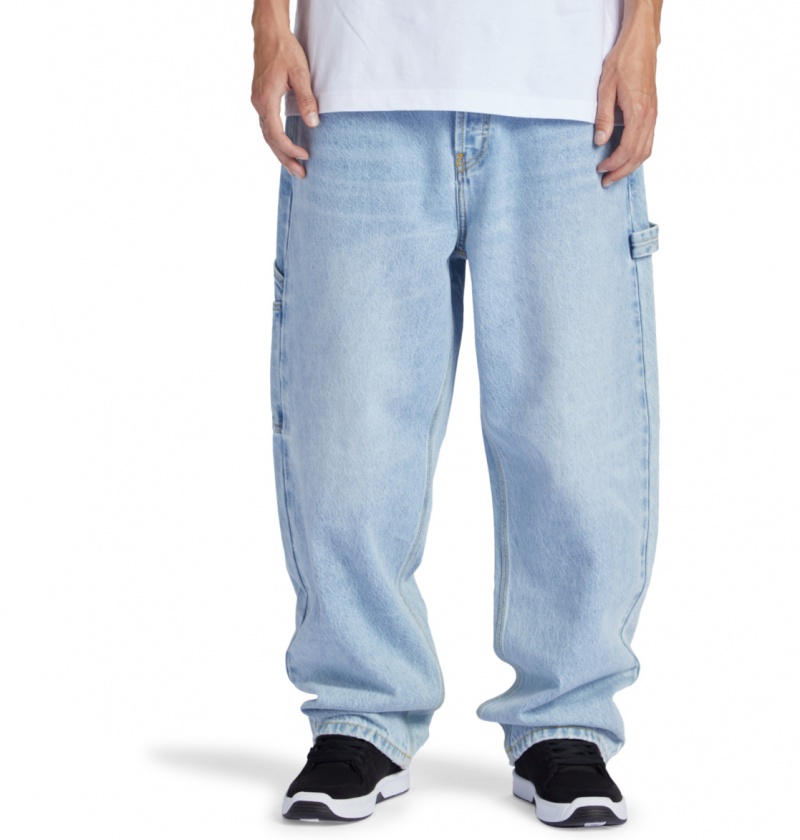 Indigo Light DC Shoes Worker - Baggy Carpenter Jeans | QBR-516298