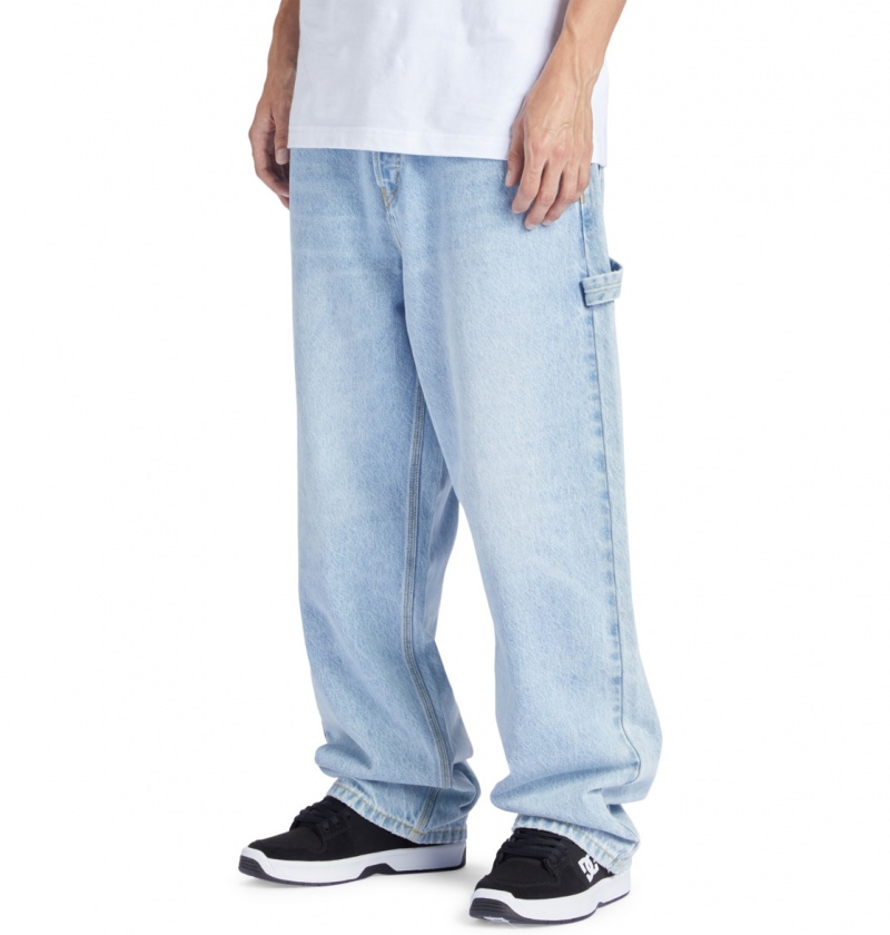 Indigo Light DC Shoes Worker - Baggy Carpenter Jeans | QBR-516298