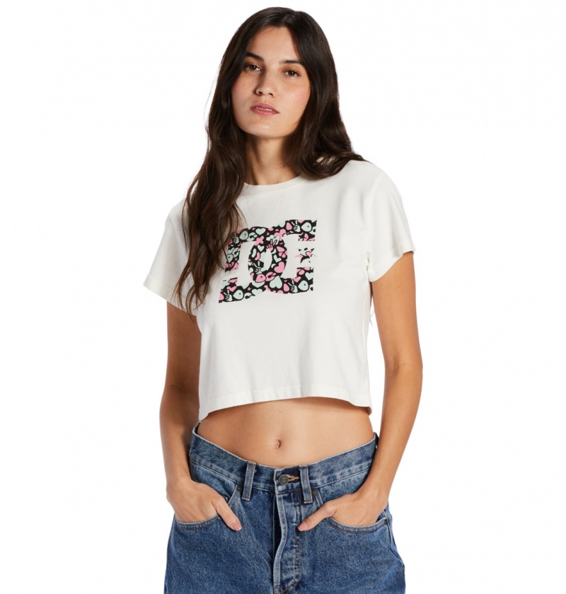 Lily White Enzyme Wash DC Shoes DC Star Fill - Cropped Fitted T-Shirt | QGR-317569