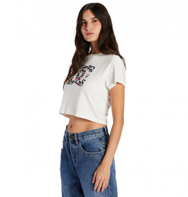 Lily White Enzyme Wash DC Shoes DC Star Fill - Cropped Fitted T-Shirt | QGR-317569