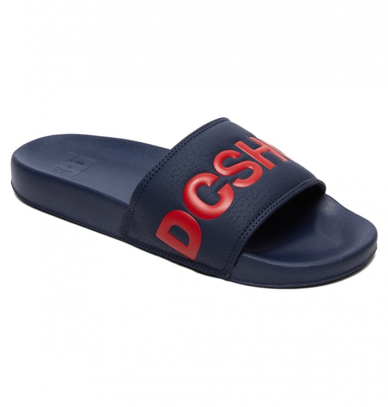 Navy / Red DC Shoes DC Slide - Slider Sandals | PKR-341709