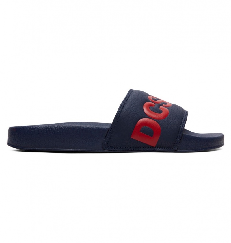 Navy / Red DC Shoes DC Slide - Slider Sandals | PKR-341709