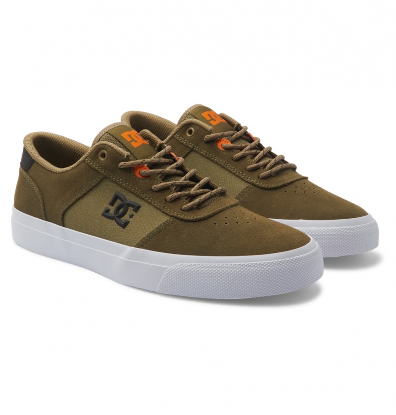 Olive Camo DC Shoes Teknic - Leather Shoes | NFH-280379