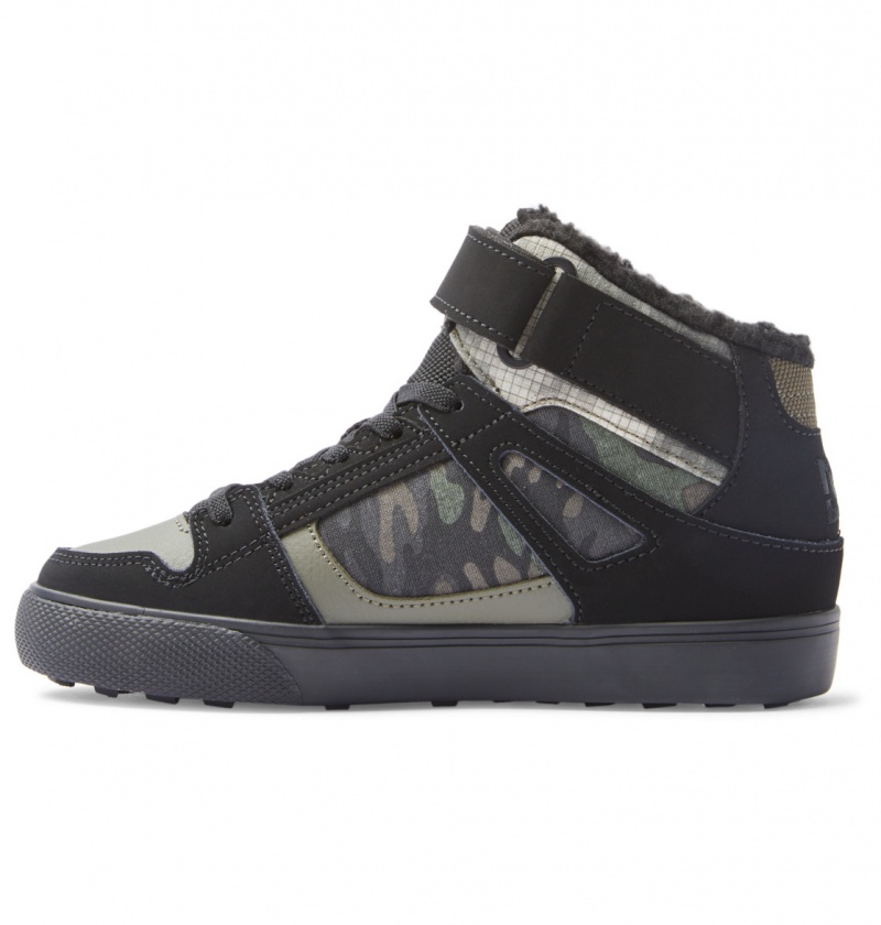 Olive Camouflage DC Shoes Pure High WNT - Winter High-Top Boots | XFZ-920471