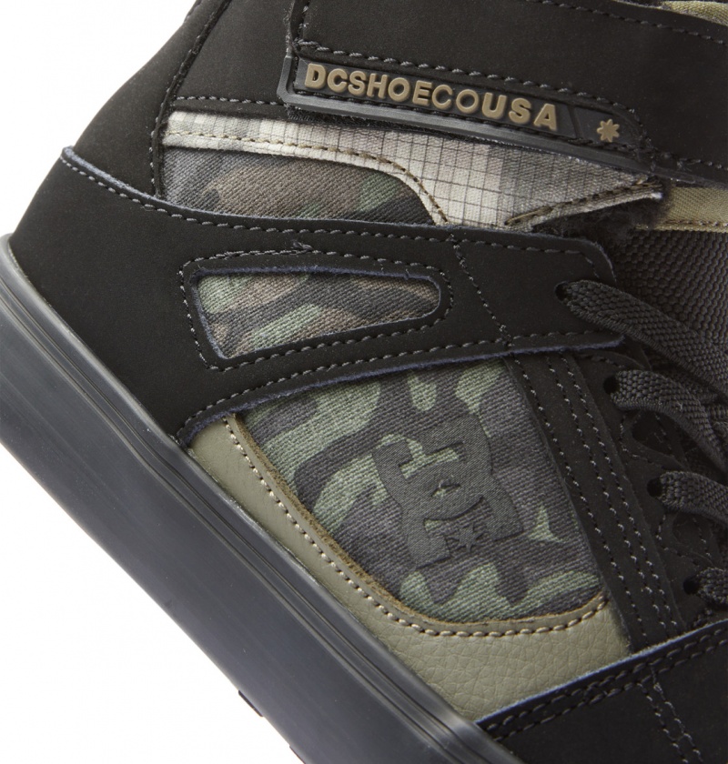 Olive Camouflage DC Shoes Pure High WNT - Winter High-Top Boots | XFZ-920471