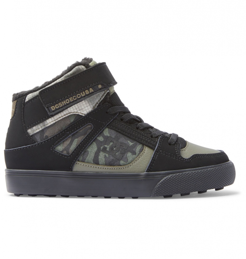 Olive Camouflage DC Shoes Pure High WNT - Winter High-Top Boots | XFZ-920471