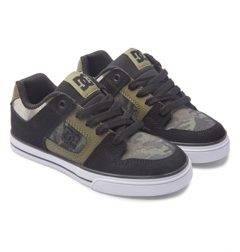 Olive Camouflage DC Shoes Pure - Leather Shoes | ZJC-584029