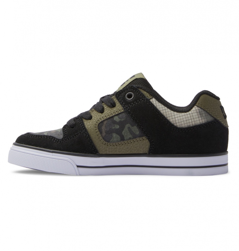 Olive Camouflage DC Shoes Pure - Leather Shoes | ZJC-584029