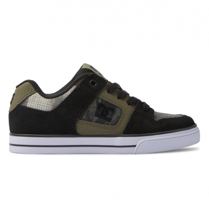 Olive Camouflage DC Shoes Pure - Leather Shoes | ZJC-584029