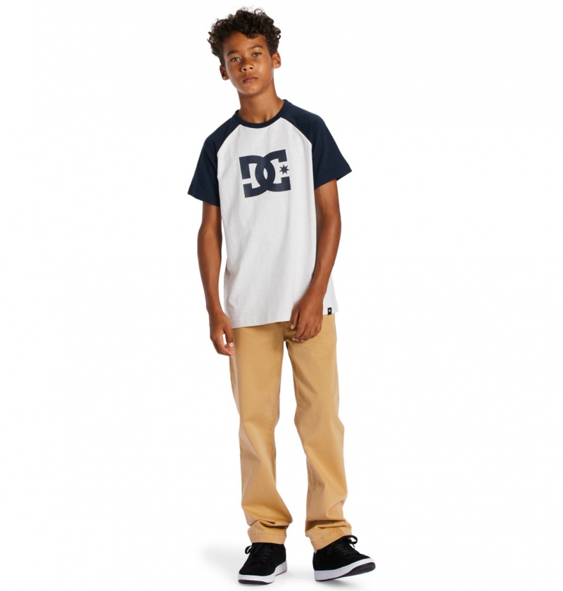 Snow Heather / Navy Blazer DC Shoes DC Star - T-Shirt | ZEK-360958