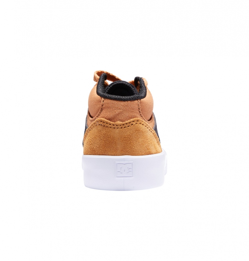 Wheat / Black DC Shoes Kalis Vulc - Mid-Top Leather Shoes | WFU-179362