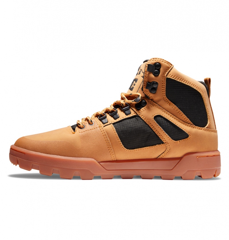 Wheat / Black DC Shoes Pure Hi - Water Resistant High Top Leather Boots | SMP-205413