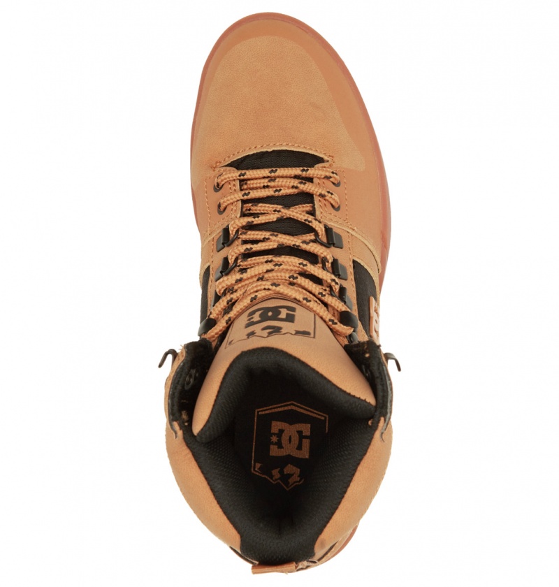 Wheat / Black DC Shoes Pure Hi - Water Resistant High Top Leather Boots | SMP-205413