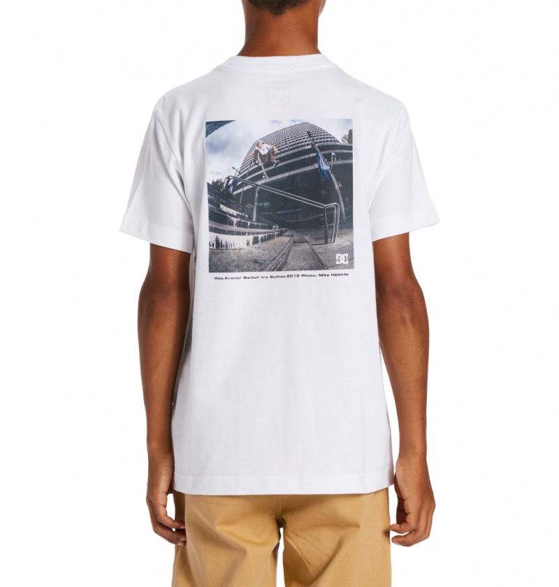 White DC Shoes Heikkila Sw 360 Flip - T-Shirt 10-16 | SQH-620914