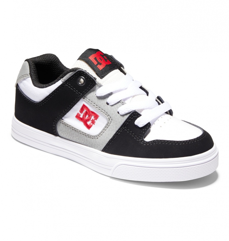 White / Black / Red DC Shoes Pure - Leather Shoes | DSU-047589