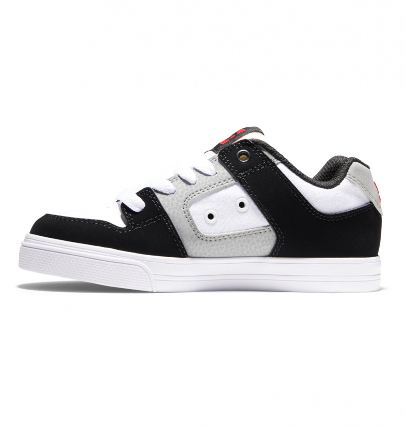 White / Black / Red DC Shoes Pure - Leather Shoes | DSU-047589