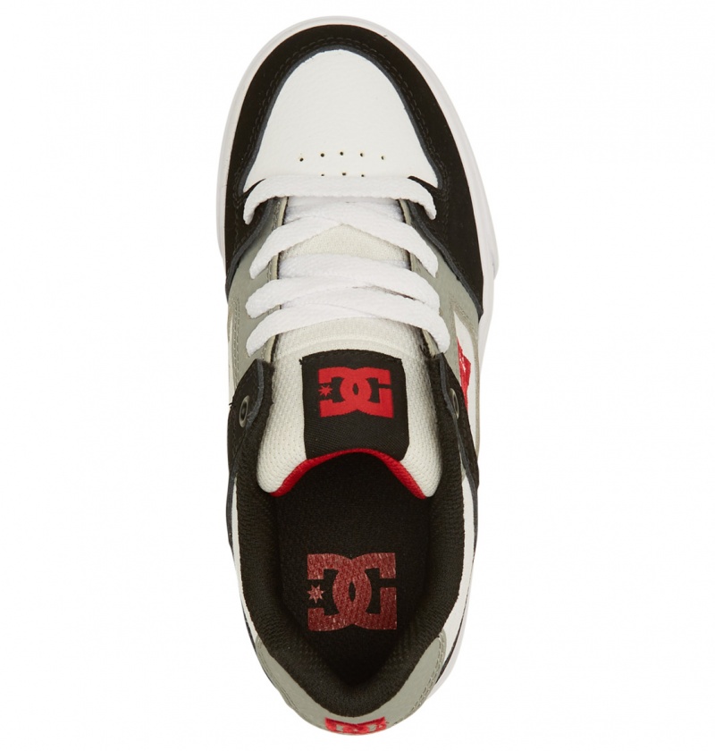 White / Black / Red DC Shoes Pure - Leather Shoes | DSU-047589