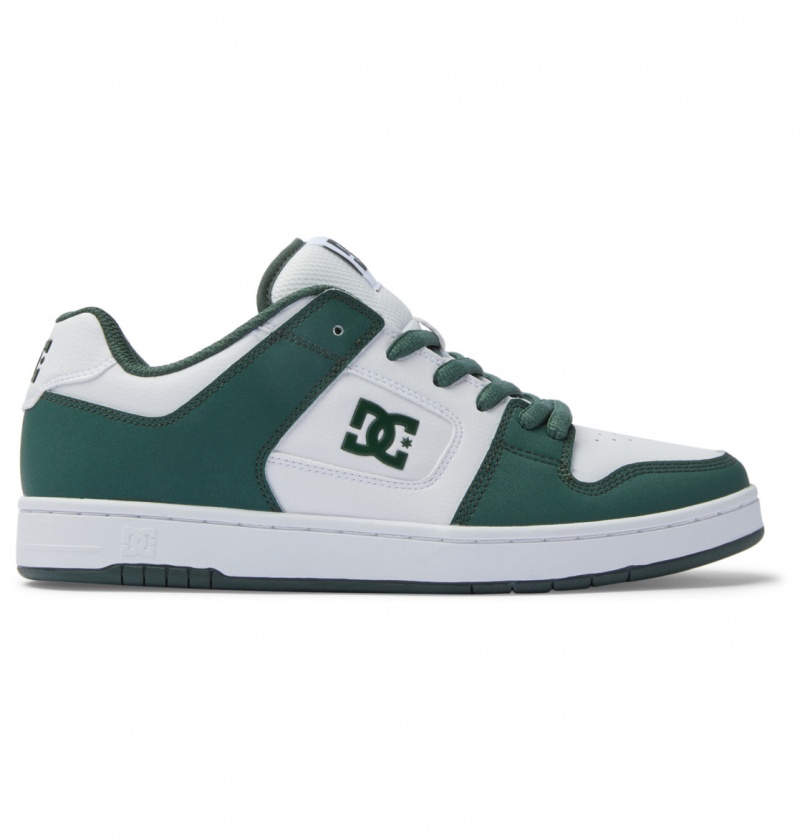 White / Dark Olive DC Shoes Manteca - Leather Shoes | CDV-629370