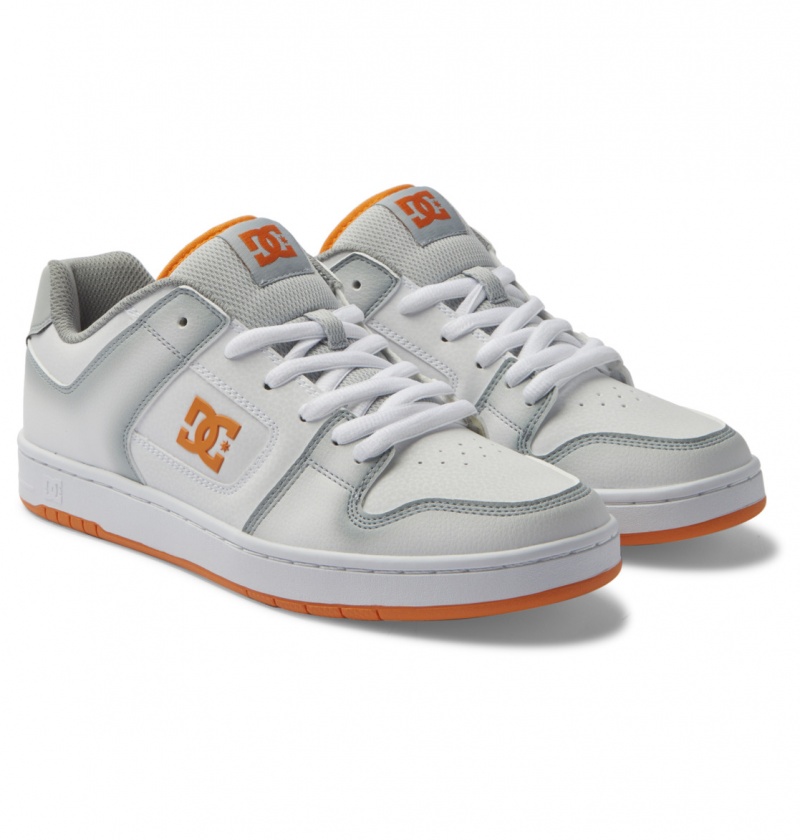 White / Grey / Orange DC Shoes Manteca SE - Leather Shoes | SJL-658740