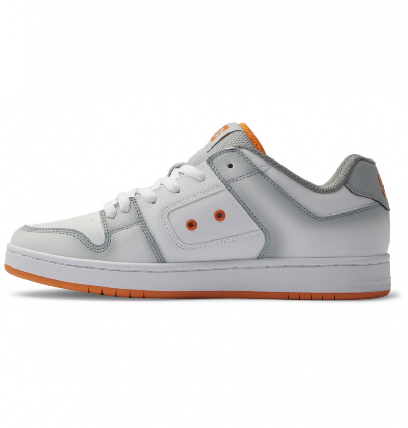 White / Grey / Orange DC Shoes Manteca SE - Leather Shoes | SJL-658740