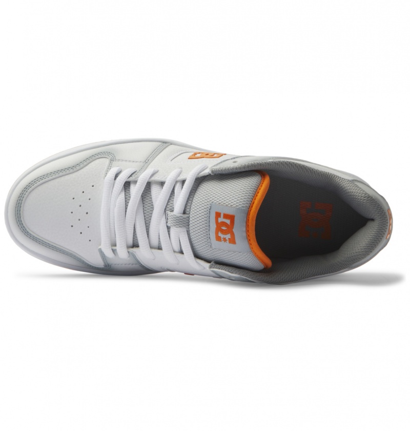 White / Grey / Orange DC Shoes Manteca SE - Leather Shoes | SJL-658740