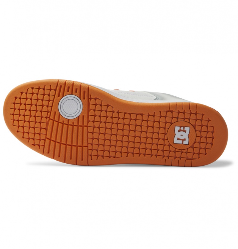 White / Grey / Orange DC Shoes Manteca SE - Leather Shoes | SJL-658740