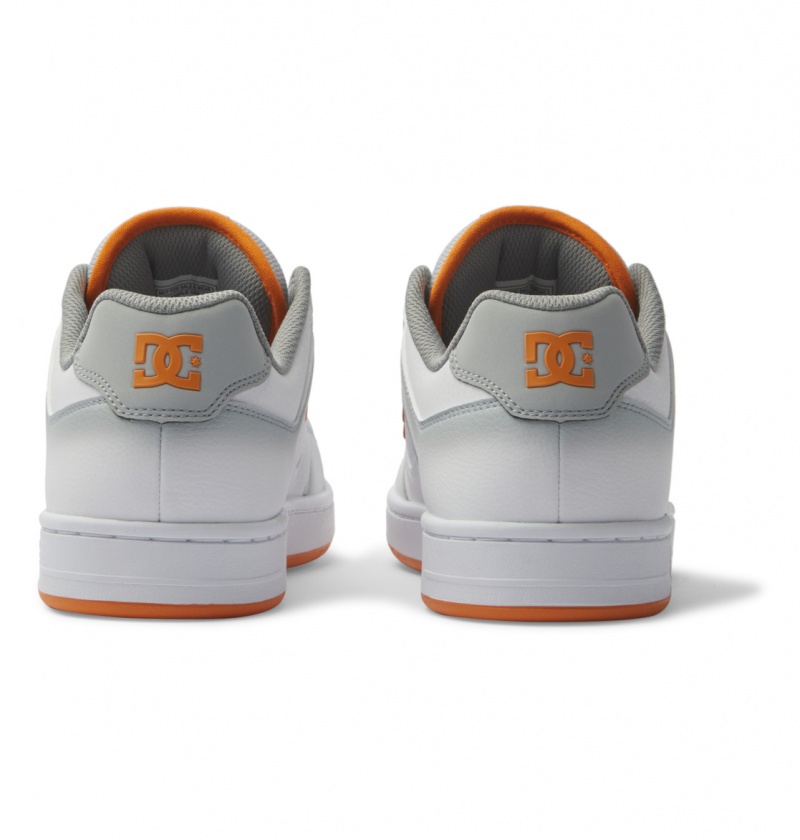 White / Grey / Orange DC Shoes Manteca SE - Leather Shoes | SJL-658740