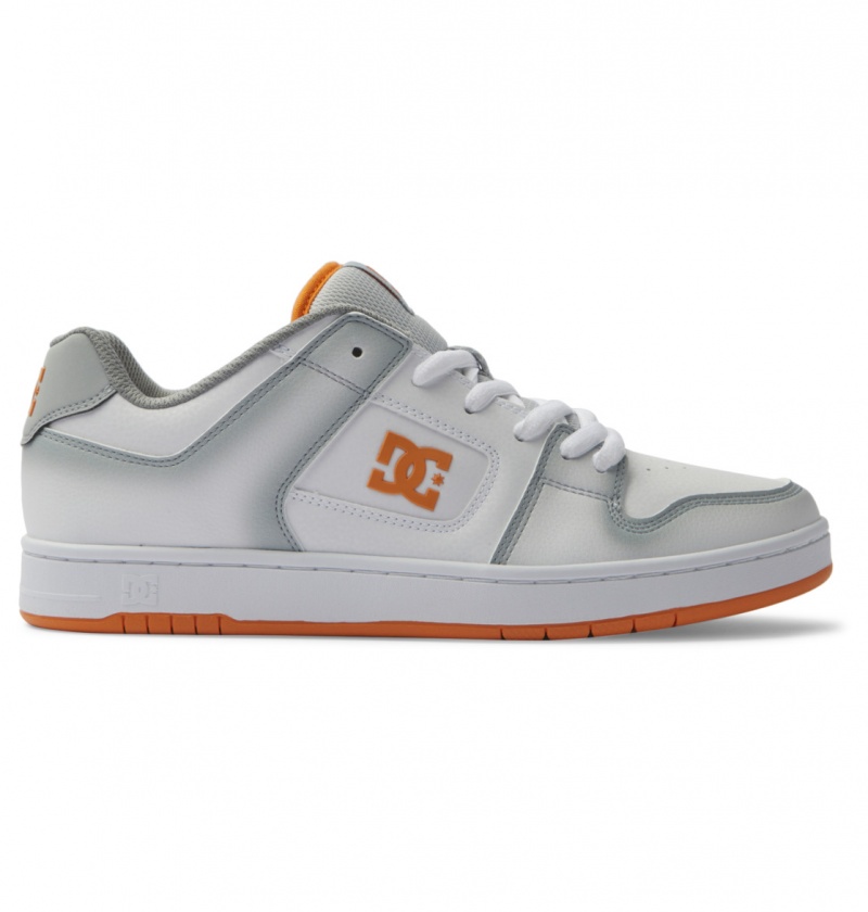 White / Grey / Orange DC Shoes Manteca SE - Leather Shoes | SJL-658740