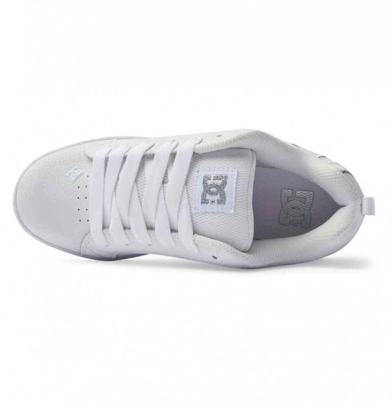 White / M Silver DC Shoes Court Graffik - Shoes | PFG-897416