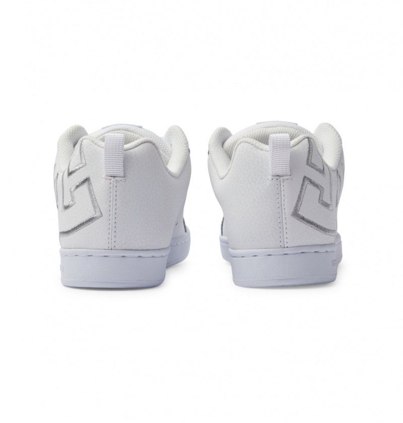 White / M Silver DC Shoes Court Graffik - Shoes | PFG-897416