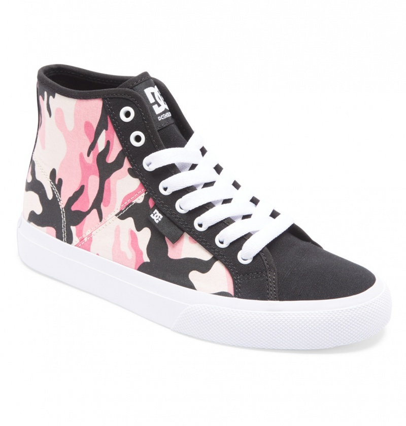 White / Pink Camo DC Shoes Manual - High-Top Shoes | RZO-963527