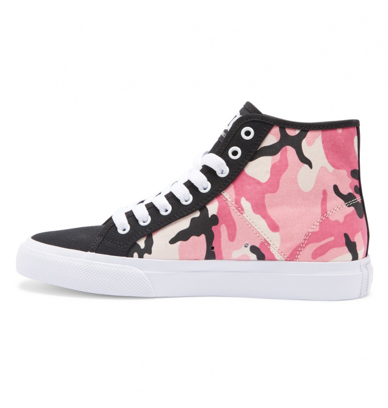 White / Pink Camo DC Shoes Manual - High-Top Shoes | RZO-963527