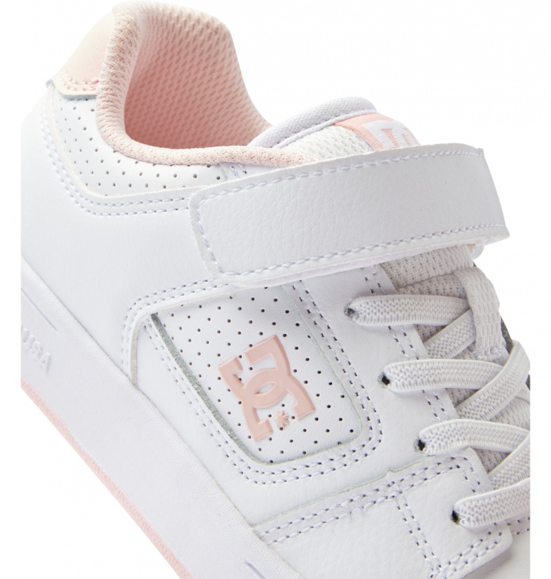 White / Pink DC Shoes Manteca 4 V - Leather Shoes | VOY-498056