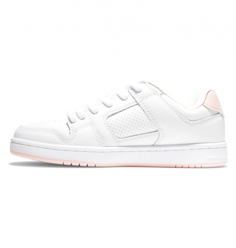 White / Pink DC Shoes Manteca - Leather Shoes | DIC-219675