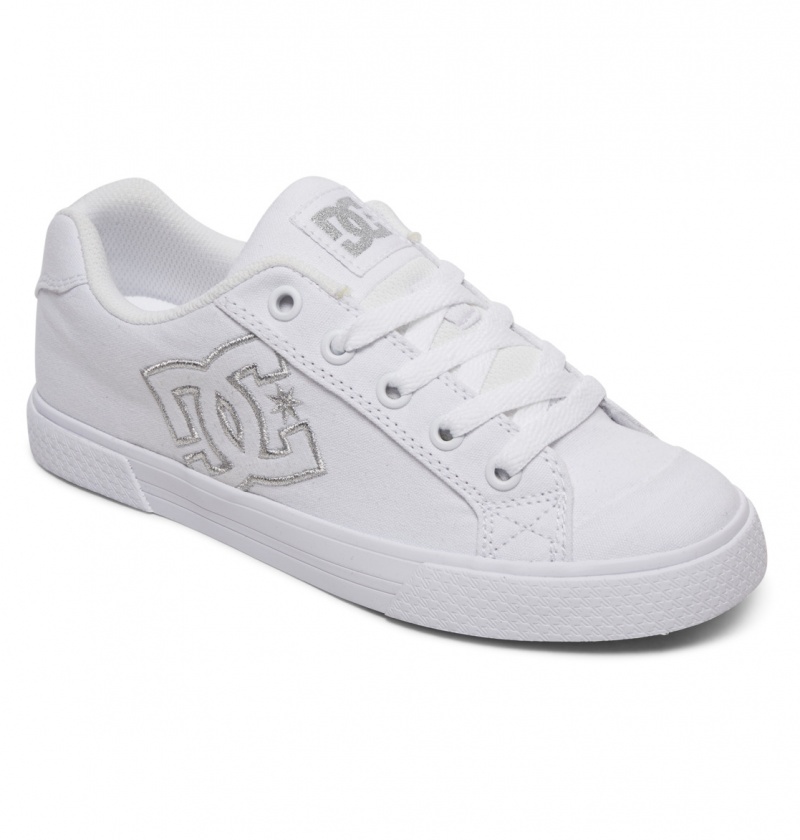 White / Silver DC Shoes Chelsea Tx - Shoes | EVA-809234