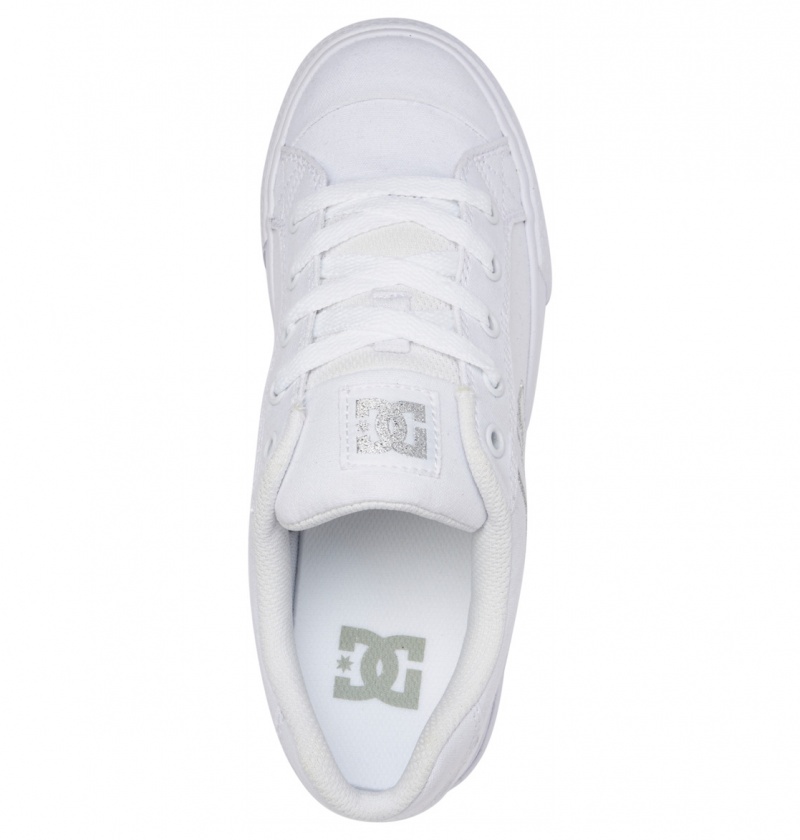 White / Silver DC Shoes Chelsea Tx - Shoes | EVA-809234