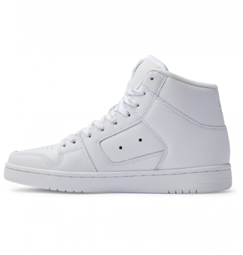 White / Silver DC Shoes Manteca 4 Hi - High-Top Leather Shoes | WEX-078612