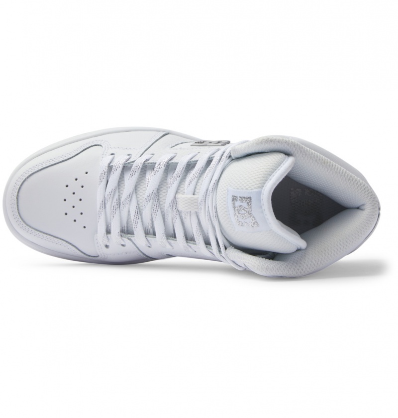 White / Silver DC Shoes Manteca 4 Hi - High-Top Leather Shoes | WEX-078612