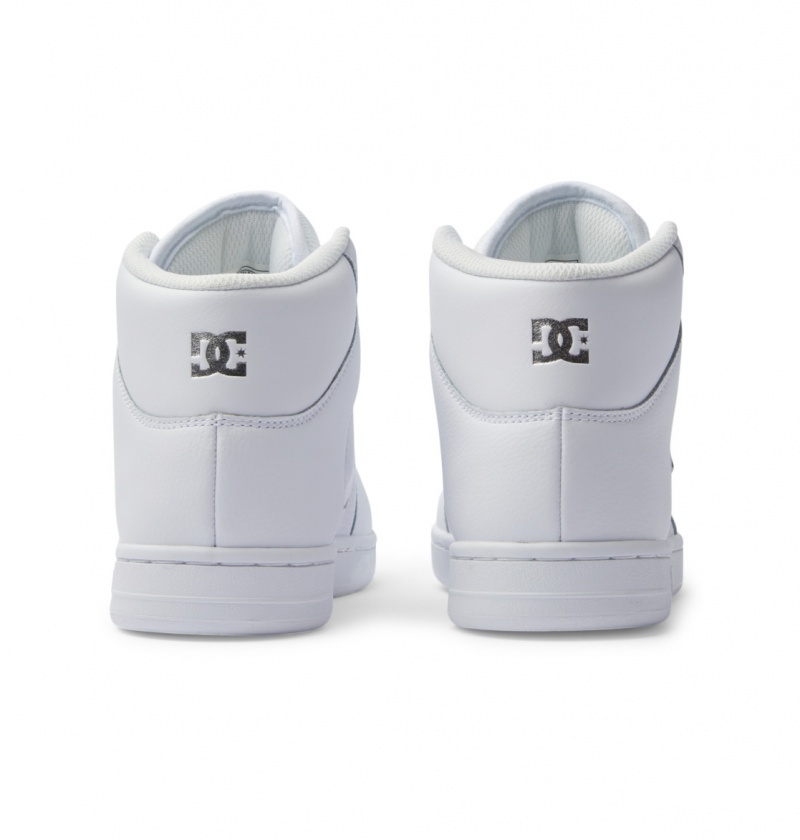 White / Silver DC Shoes Manteca 4 Hi - High-Top Leather Shoes | WEX-078612