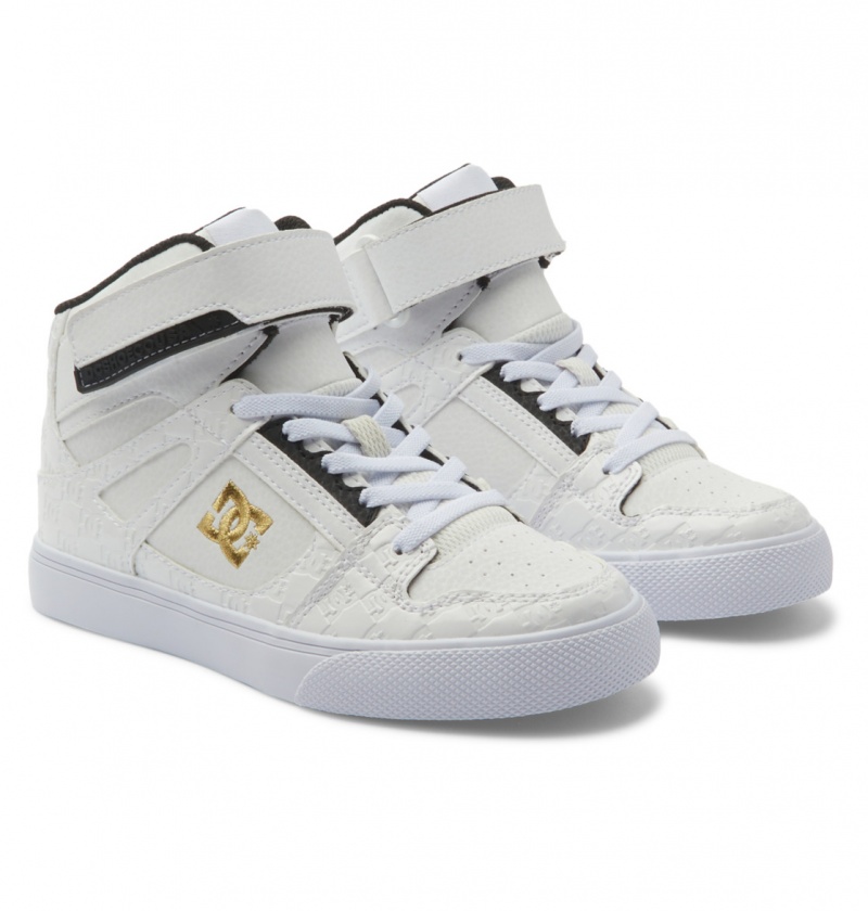 White / Silver DC Shoes Pure Hi SE - High-Top Shoes | YST-463150