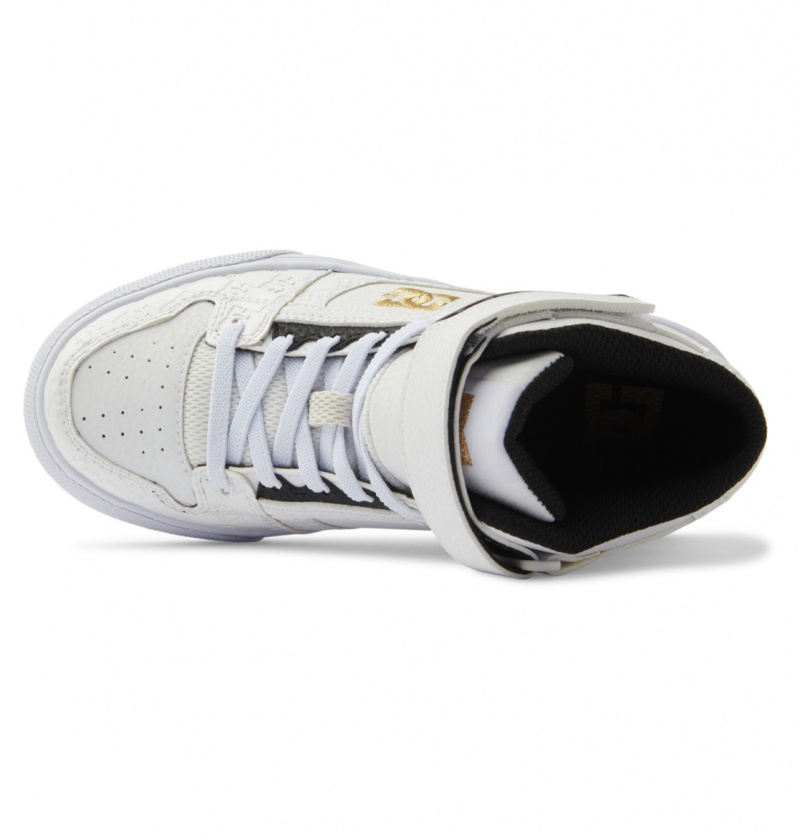 White / Silver DC Shoes Pure Hi SE - High-Top Shoes | YST-463150