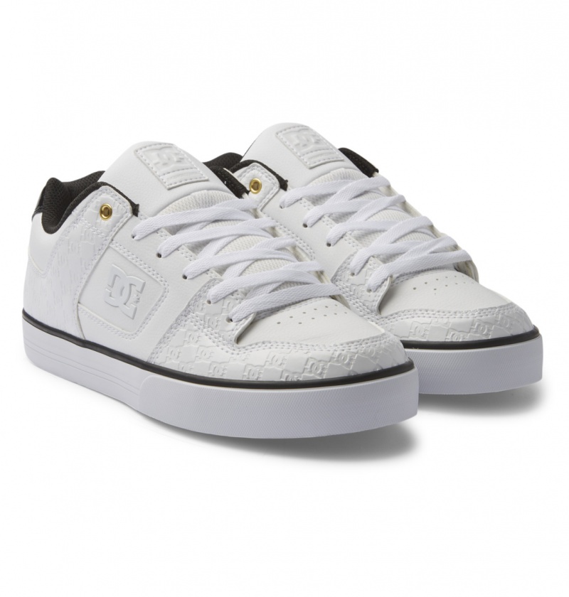 White / Silver Sparkle DC Shoes Pure Se Sn - Shoes | AQN-084239