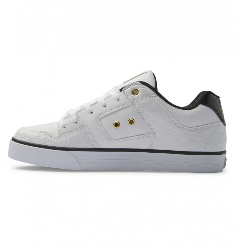 White / Silver Sparkle DC Shoes Pure Se Sn - Shoes | AQN-084239