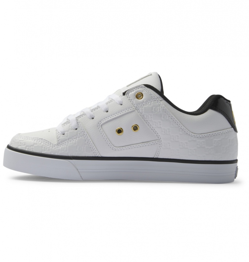 White / Silver Sparkle DC Shoes Pure Se Sn - Shoes | AQN-084239